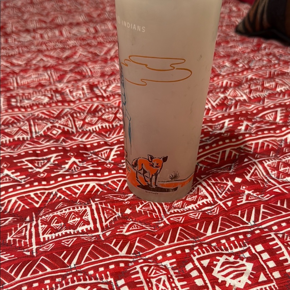 Vintage Acee Blue Eagle Hen Toh Wyndot Oklahoma Souvenir Glass - Picture 3 of 3